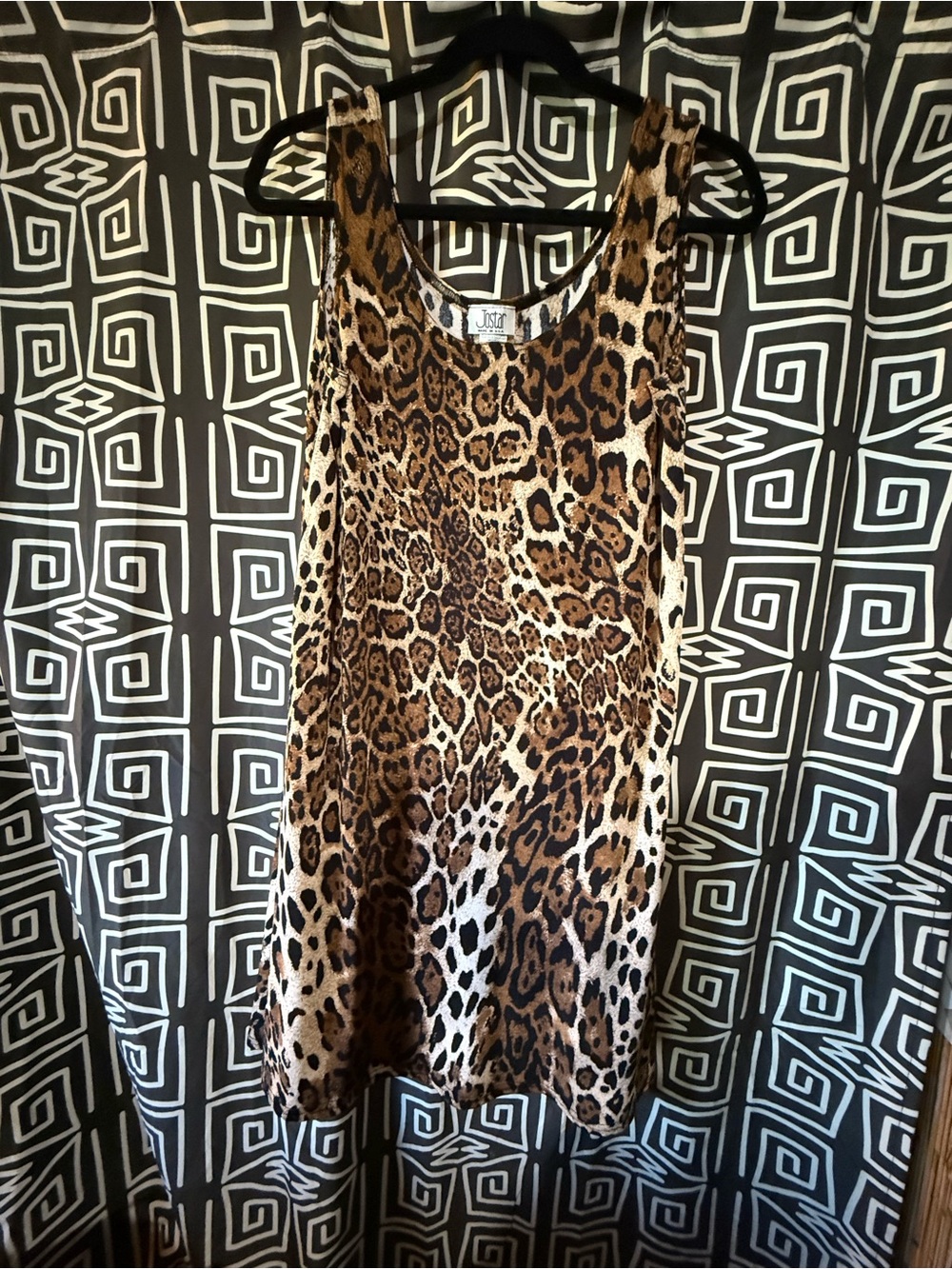 Jostar Brown Leopard Print Midi Tank Dress